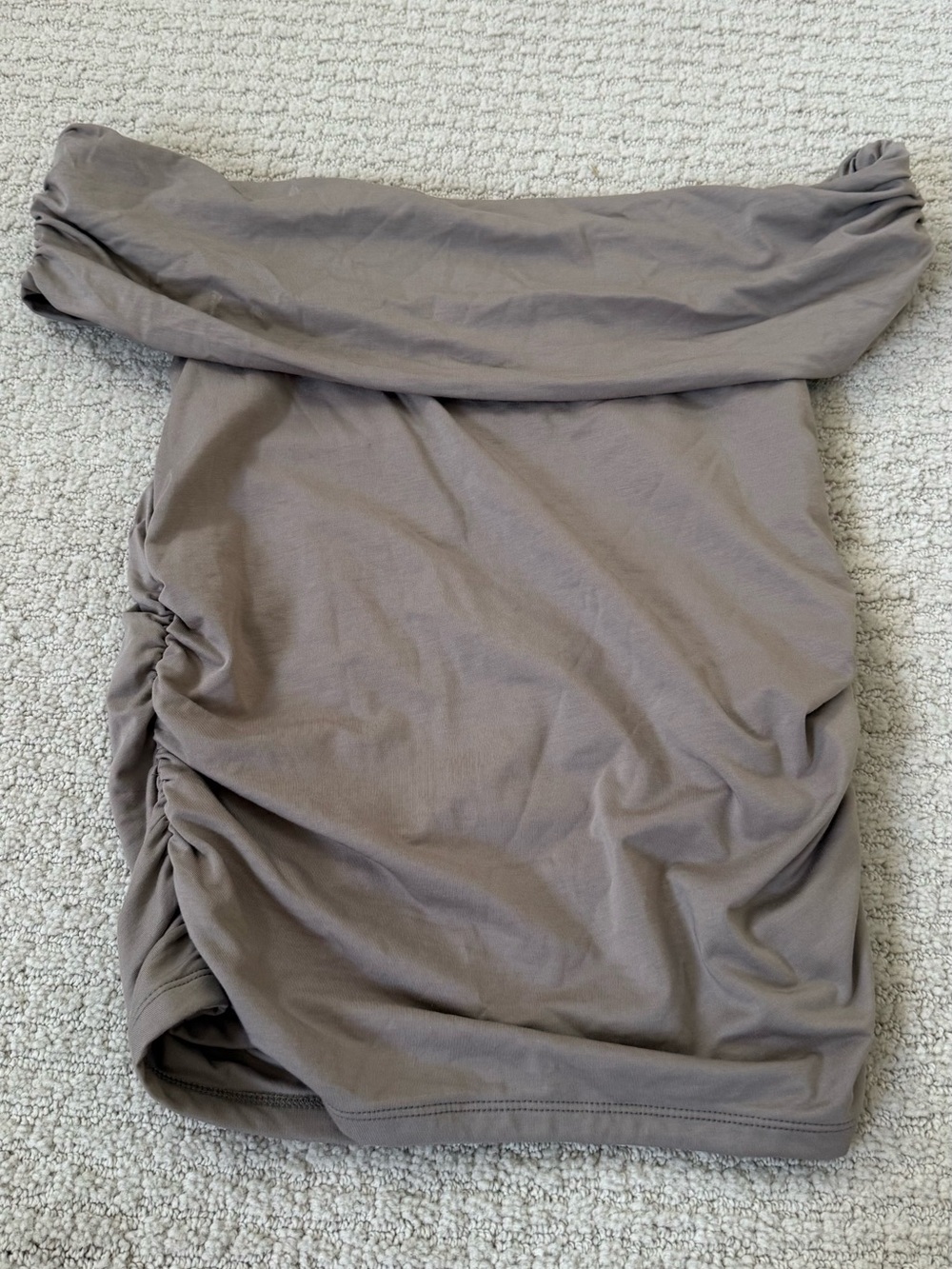 Abercrombie & Fitch Neutral Taupe Off-Shoulder Top